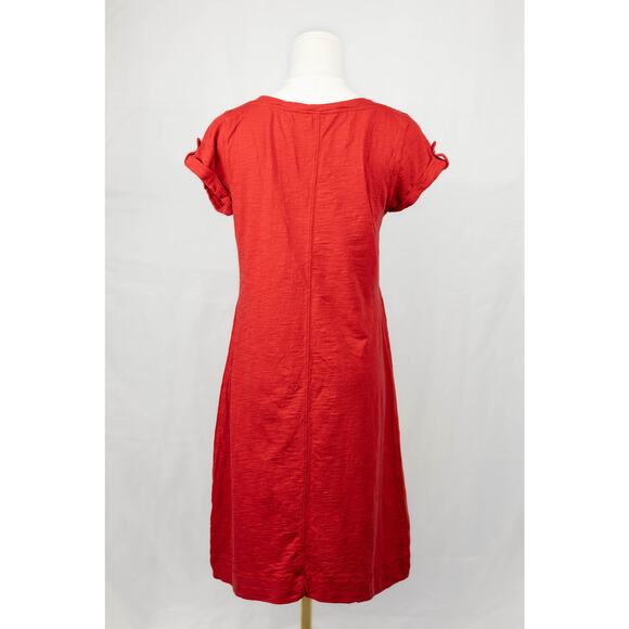 Banana Republic Size M Dress Midi T-Shirt Short Cuffed Sleeves Red - Picture 2 of 6